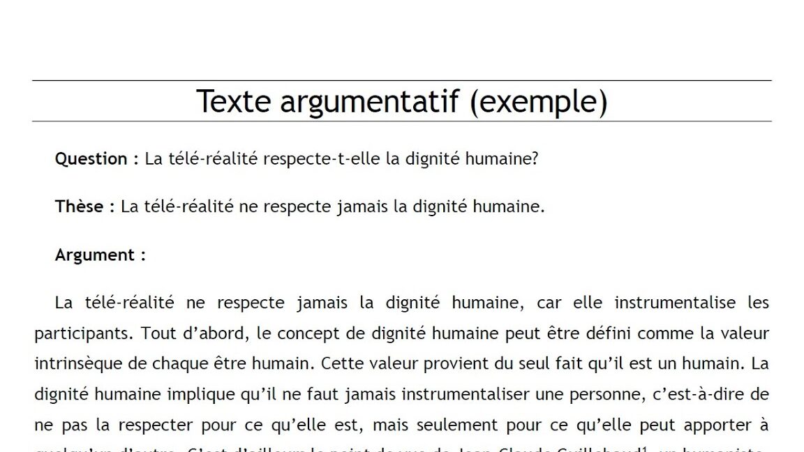 exemple texte