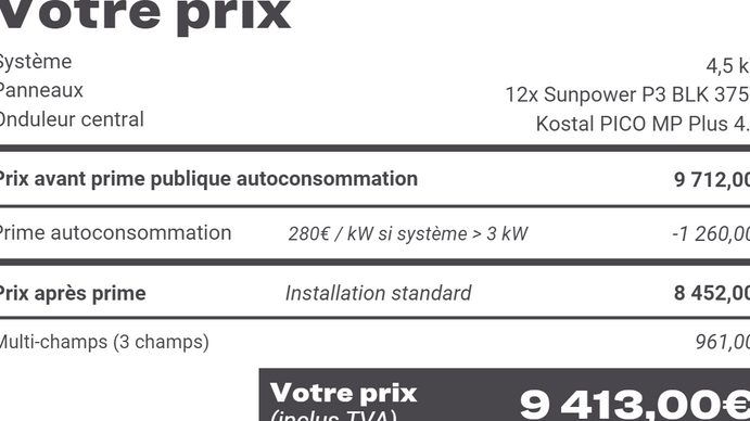 devis d'installation