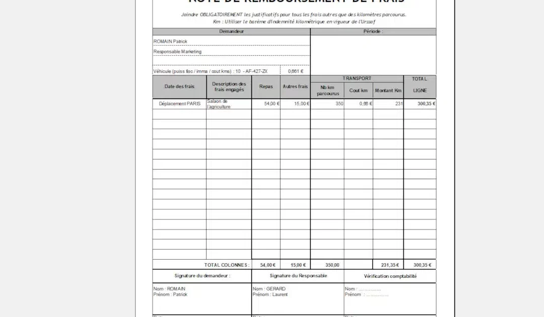 fiche frais