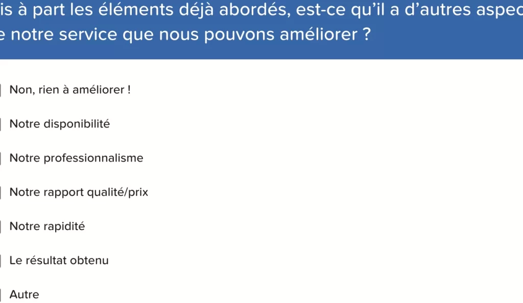 formulaire satisfaction