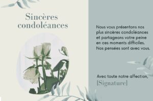 message condoleances