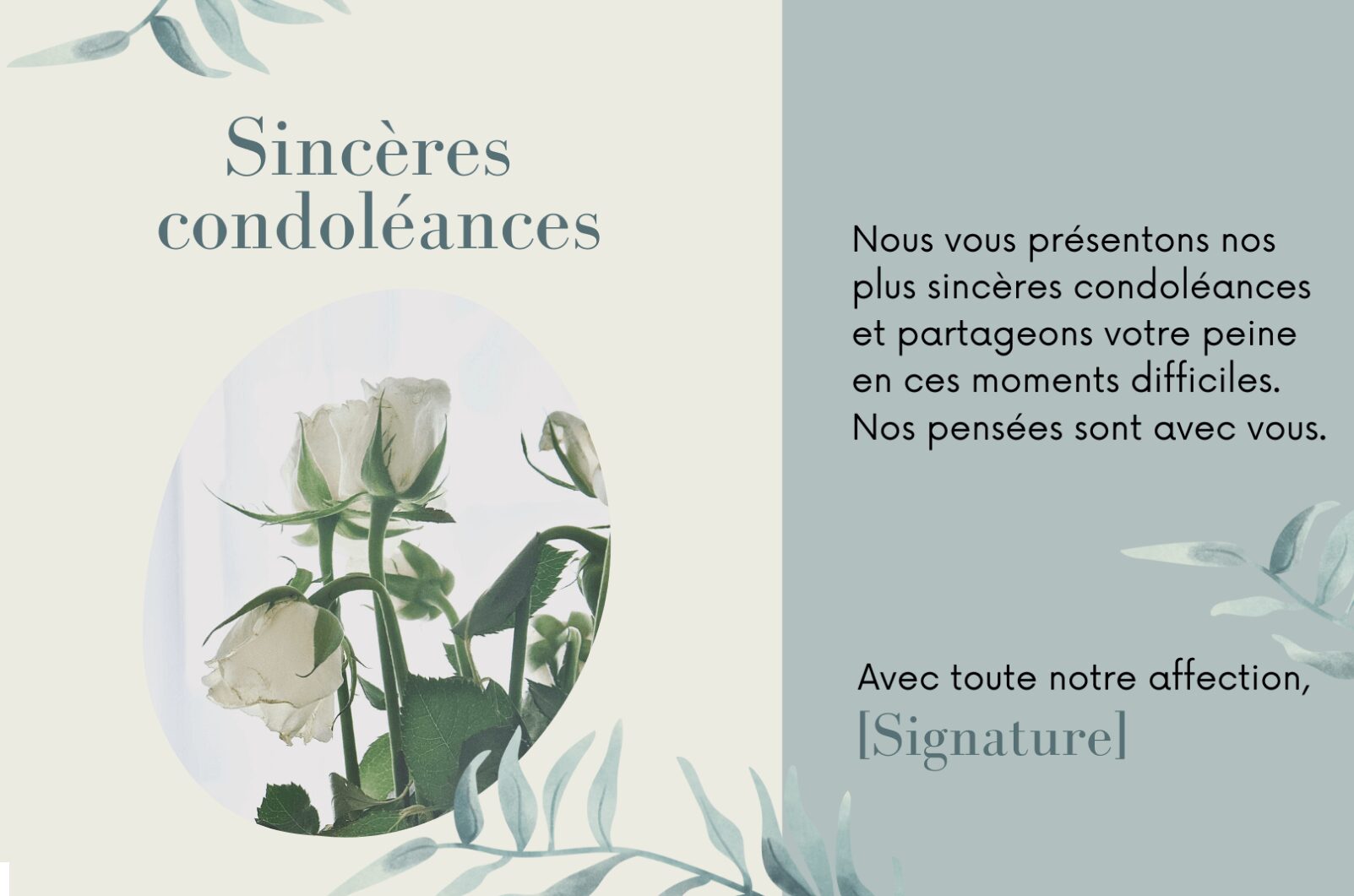 message condoleances