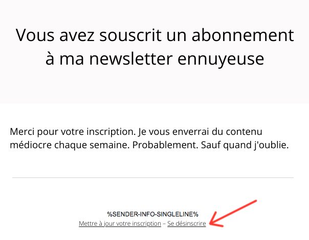 newsletter bienvenue