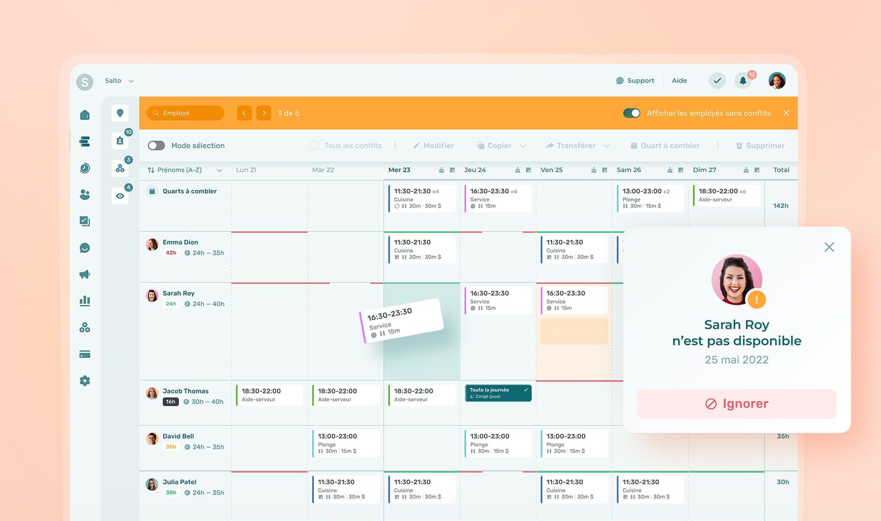 planning nuit