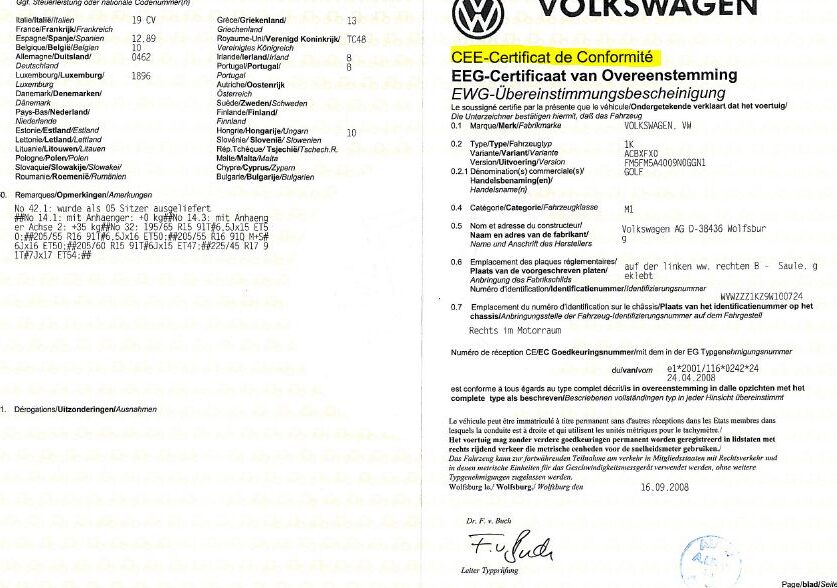 certificat conformite