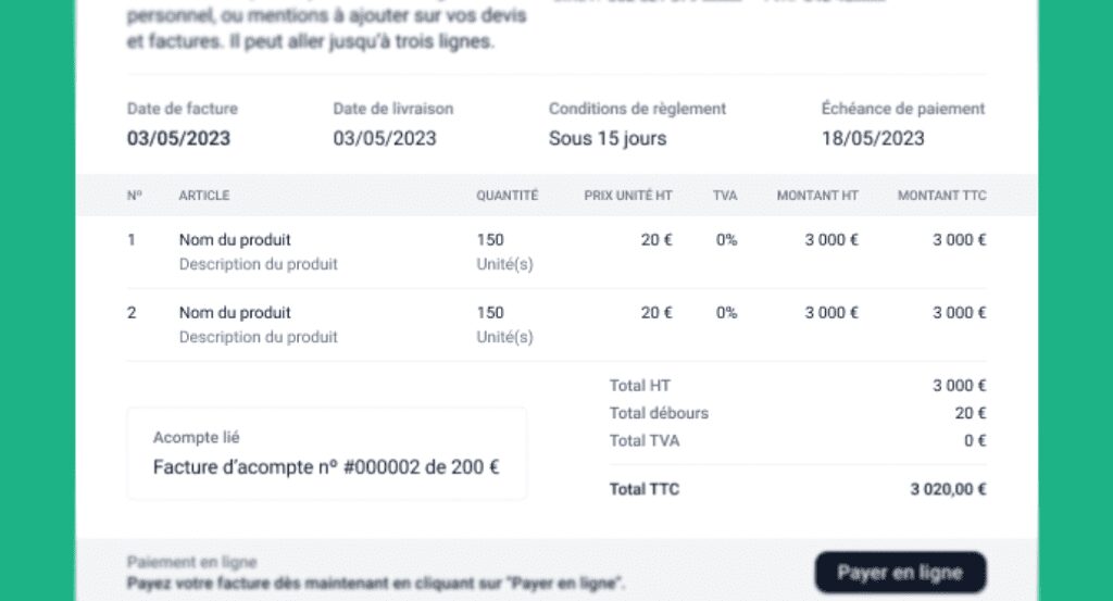 facture auto-entreprise
