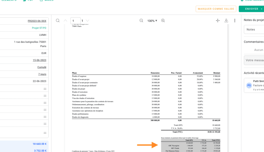 facture sous-traitance