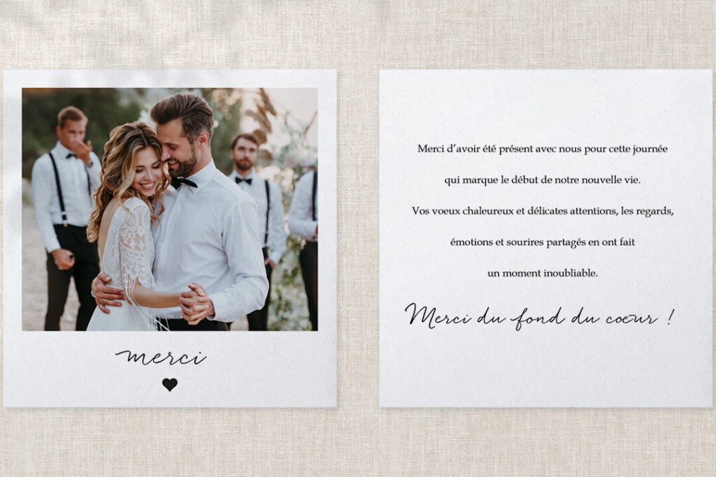 remerciement mariage