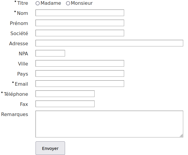 formulaire contact