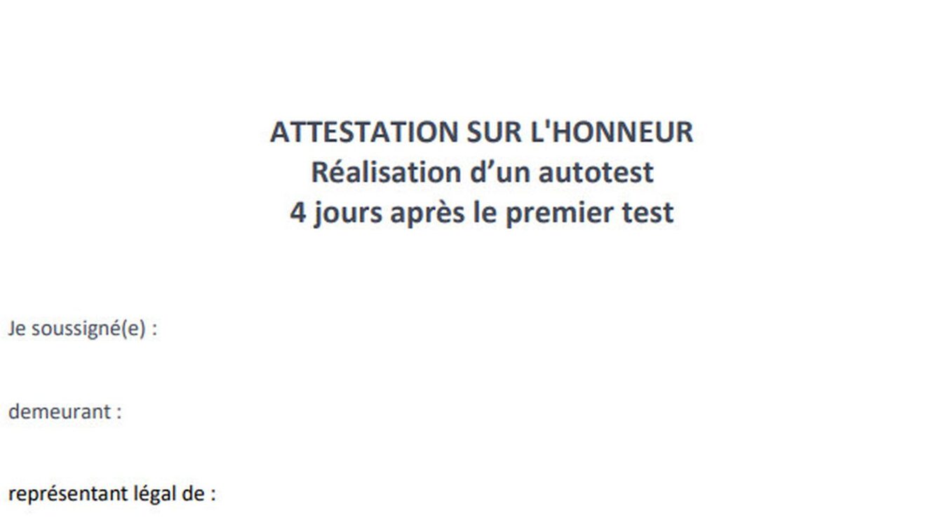 attestation l'honneur