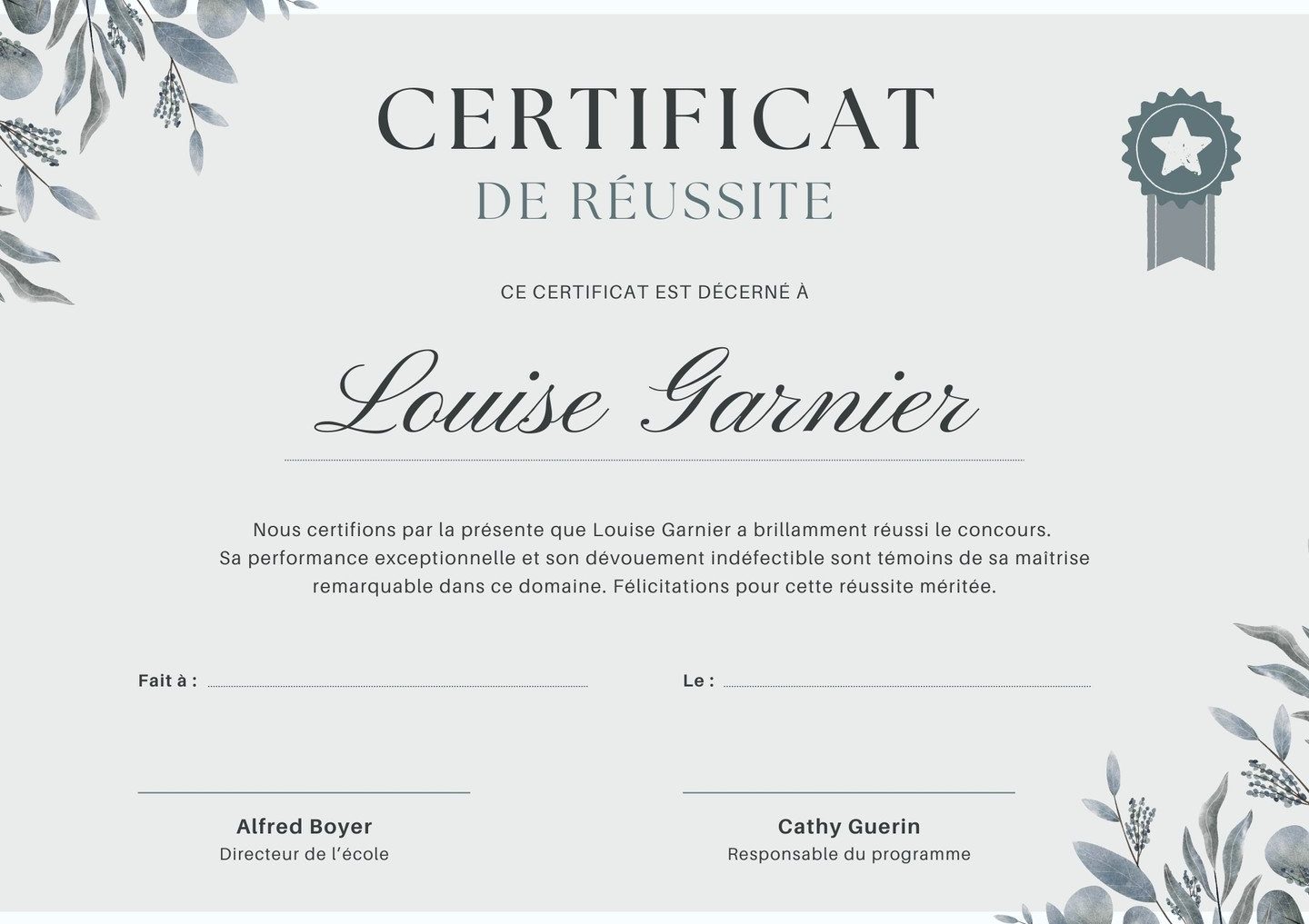 certificat
