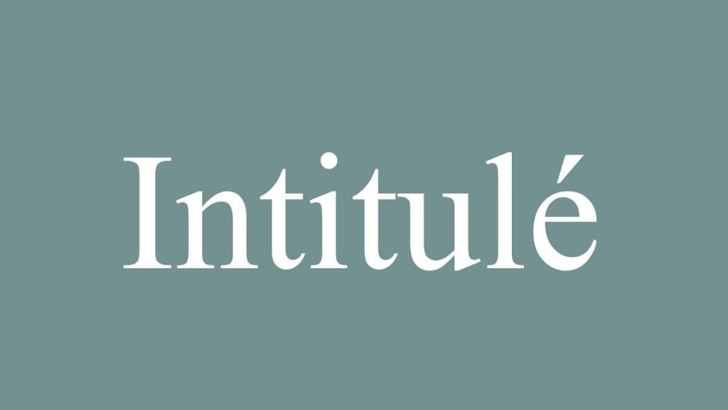 intitulé